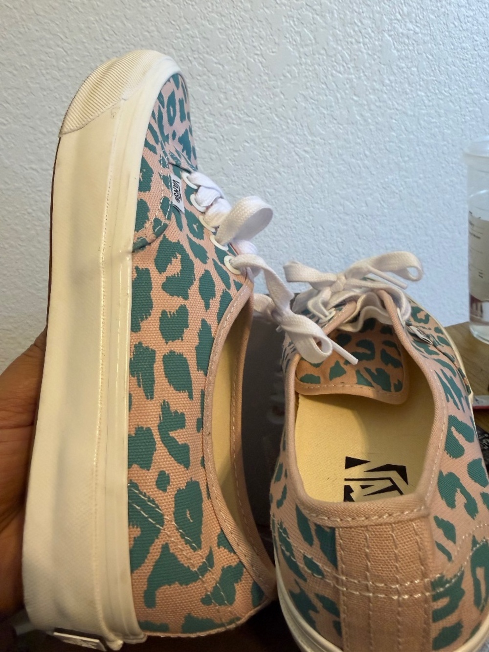 Vans Leopard Print Sneakers Pink Teal Women’s Size 10